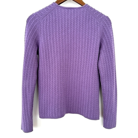 Ann Taylor sweater with crew neck, long sleeves, baby  cable knit 💯 lambs wool - Picture 4 of 10